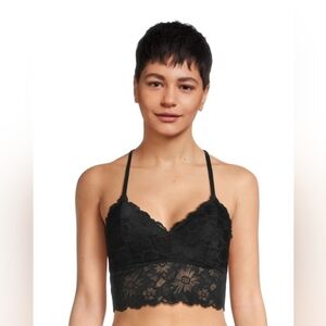 No Boundaries Black Lace Longline Bralette